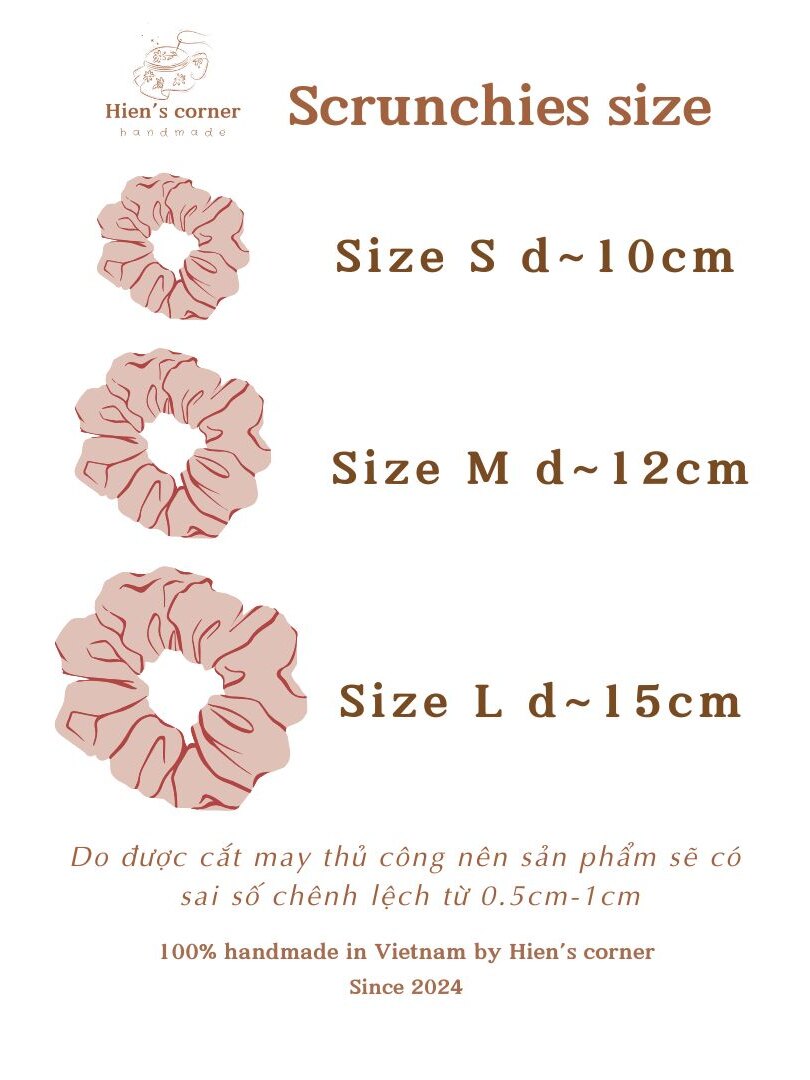 Cột tóc vải Scrunchies Voan tơ gân óng ánh bồng bềnh