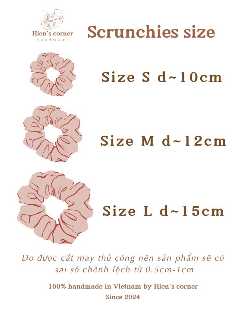 Cột tóc vải Scrunchies Voan tơ organza óng ánh