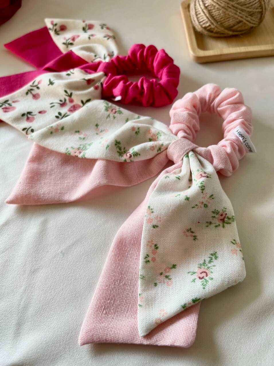 Cột tóc nơ đôi Linen