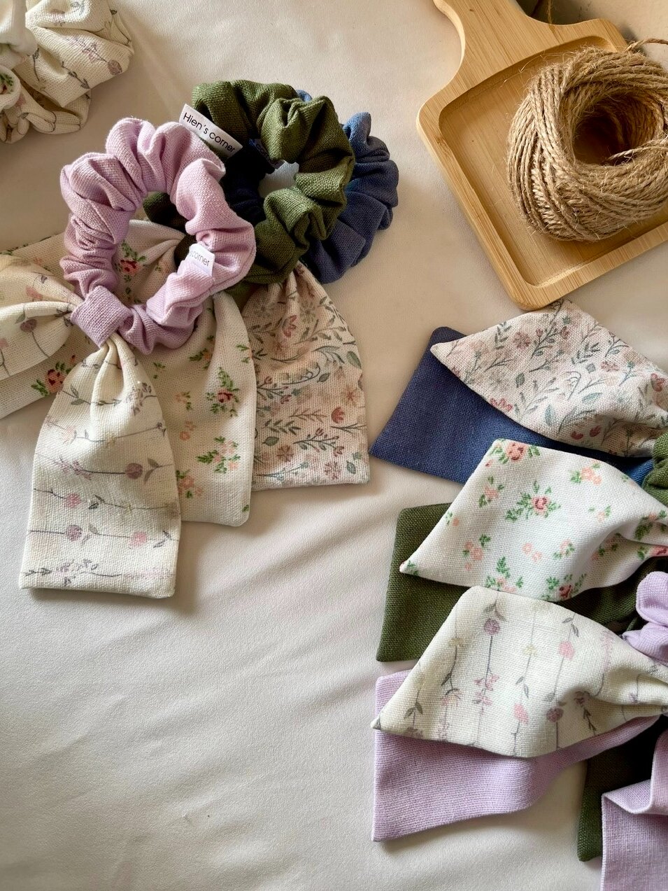 Cột tóc nơ đôi Linen