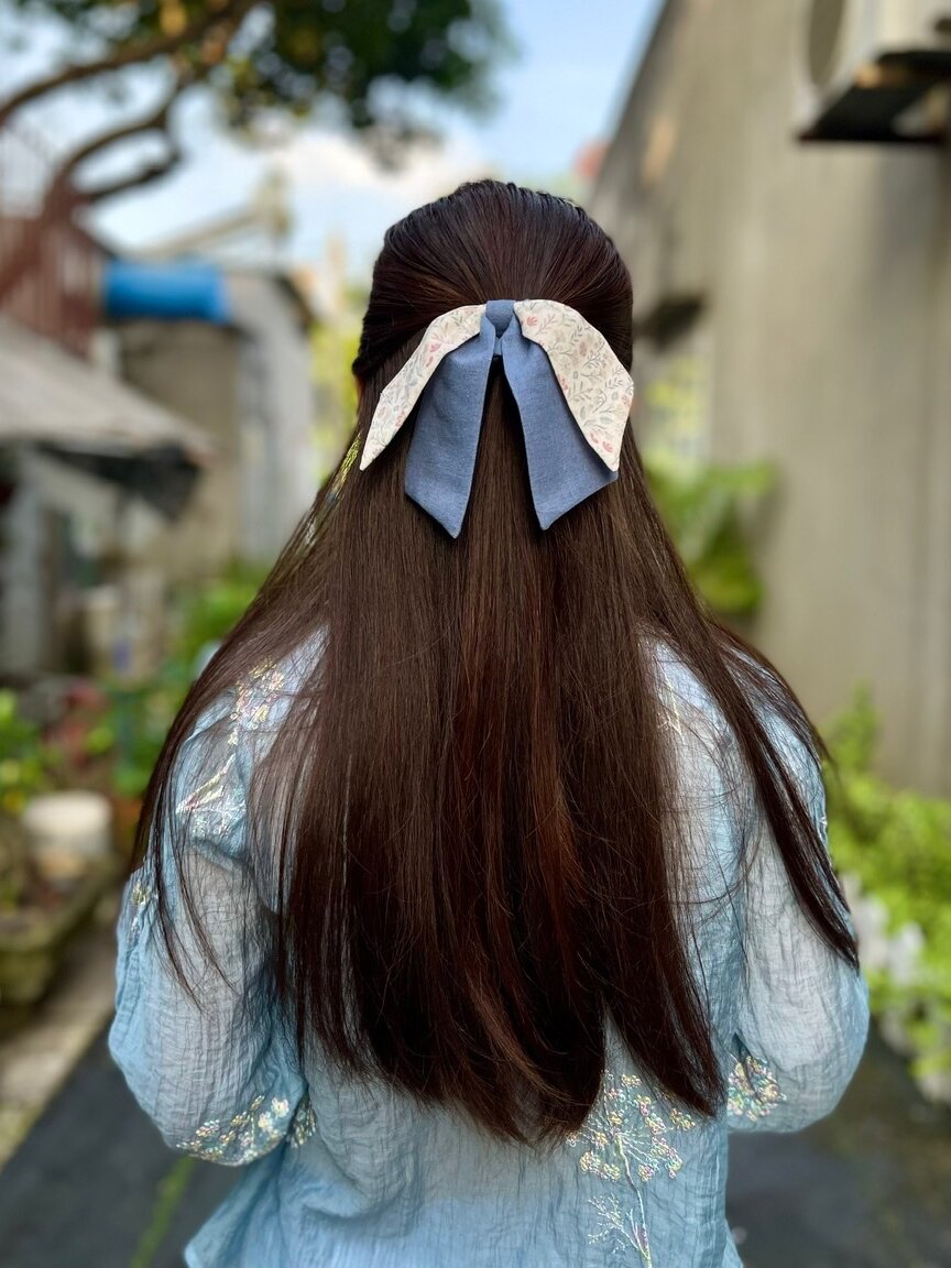 Cột tóc nơ đôi Linen