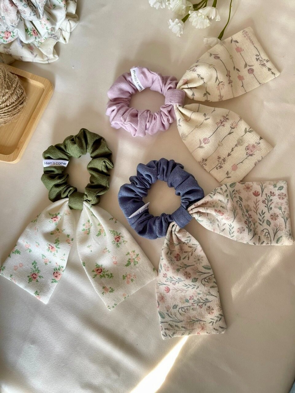 Cột tóc nơ Linen