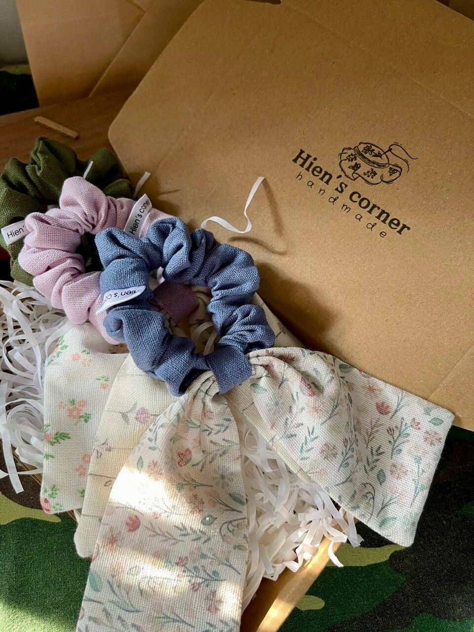 Cột tóc nơ Linen